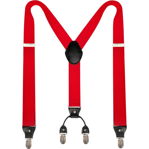 Wide Suspender with 4 Strong Clips Adjustable Braces