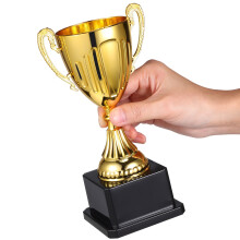 Small plastic golden trophy set for party prizes