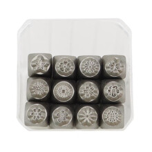 Flower Theme Metal Stamp Set 12 Pcs 3mm 6mm