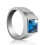 Men's Blue Square Rhinestone Wedding Band Size 7-11 4