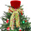 Christmas Tree Topper Red Velvet Top Hat with Bow 1