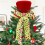 Christmas Tree Topper Red Velvet Top Hat with Bow 4