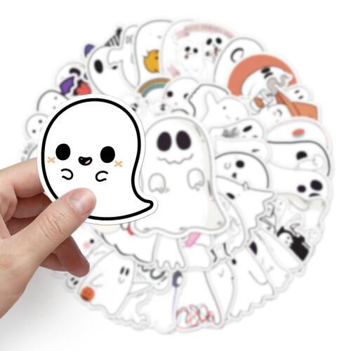 Halloween Ghost Stickers Vinyl Waterproof 50 Pcs 1