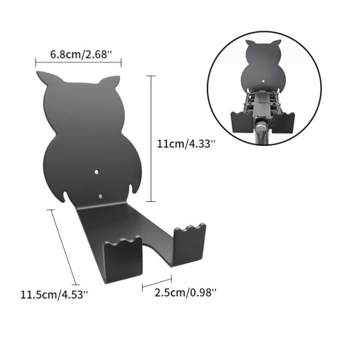 Owl Wall Mounted Bike Hook Set for Apartment Storage 1