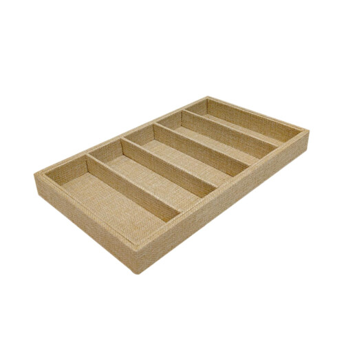 Glasses Display Tray Khaki Linen MDF 5-Grid 1