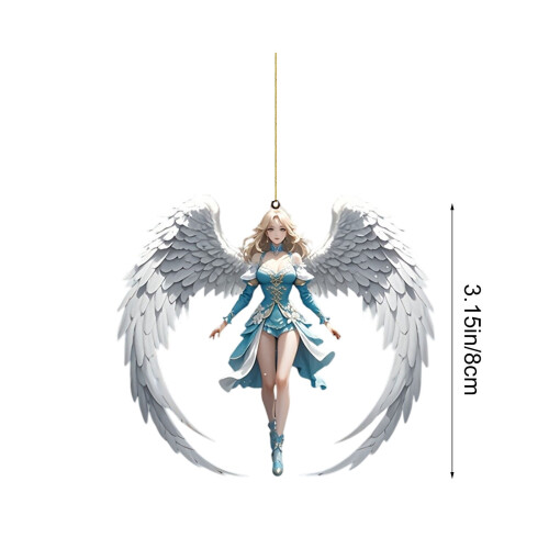 Angel Acrylic Christmas Tree Ornament White 2