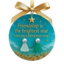 Round Sea Glass Friendship Ornament Christmas Tree Hanging