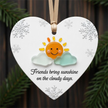 Heart-Shaped Sea Glass Friendship Ornament