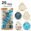 Christmas Ball Ornaments Set Blue Gold 25 Pack 5