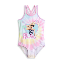 (5-6 Years) Barbie 1 Piece Swimming Costume (Girls Multicoloured)