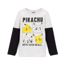 (9-10 Years) Pokemon Long Sleeved T-Shirt (Boys Grey)