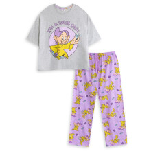 (X-Large) Disney Snow White & The Seven Dwarfs Short Sleeve Long Leg Pyjama Set (Womens Grey)