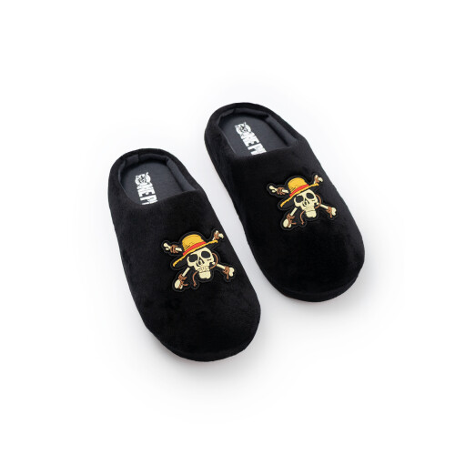 (2 UK Child) One Piece Mule Slippers (Boys Black)