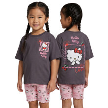 (7-8 Years) Hello Kitty T-Shirt and Shorts Set (Girls Grey)