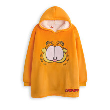 (6-8 Years) Garfield Blanket Hoodie (Unisex Kids Orange)