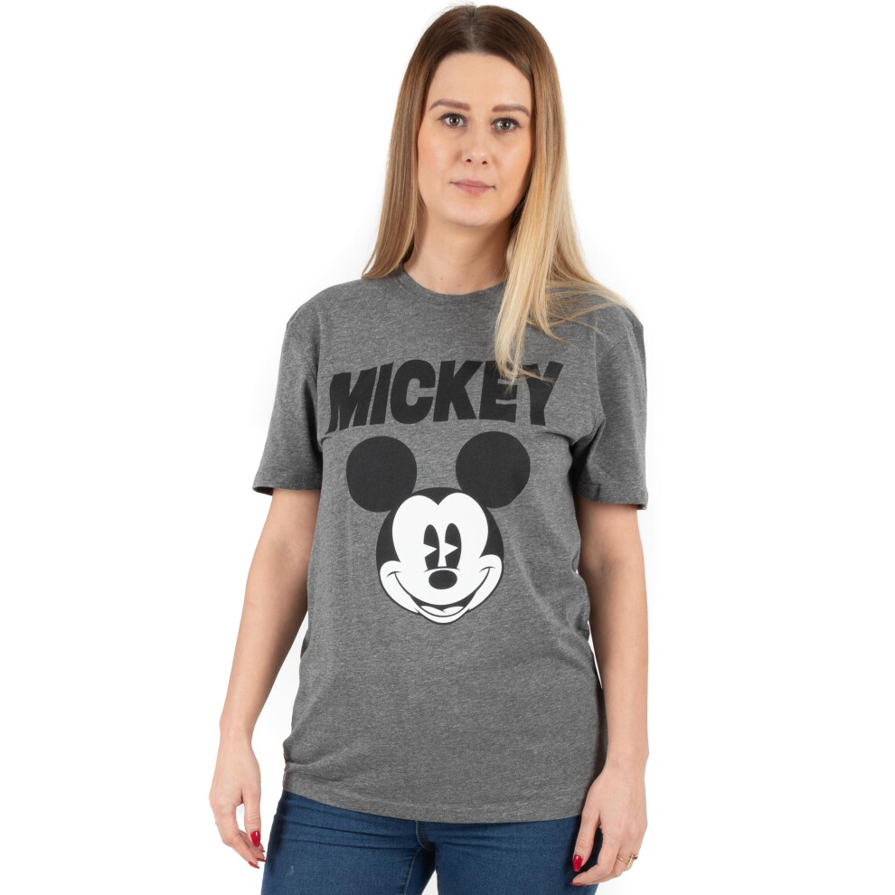 Disney (Small) Short Sleeved T-Shirt (Womens Grey)