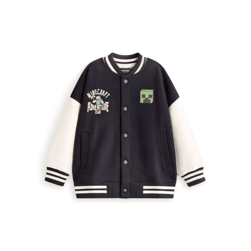 Minecraft (9-10 Years) Minecraft Varsity Jacket (Boys Black)