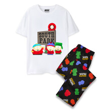 (Medium) South Park Short Sleeve Long Leg Pyjama Set (Mens Black)