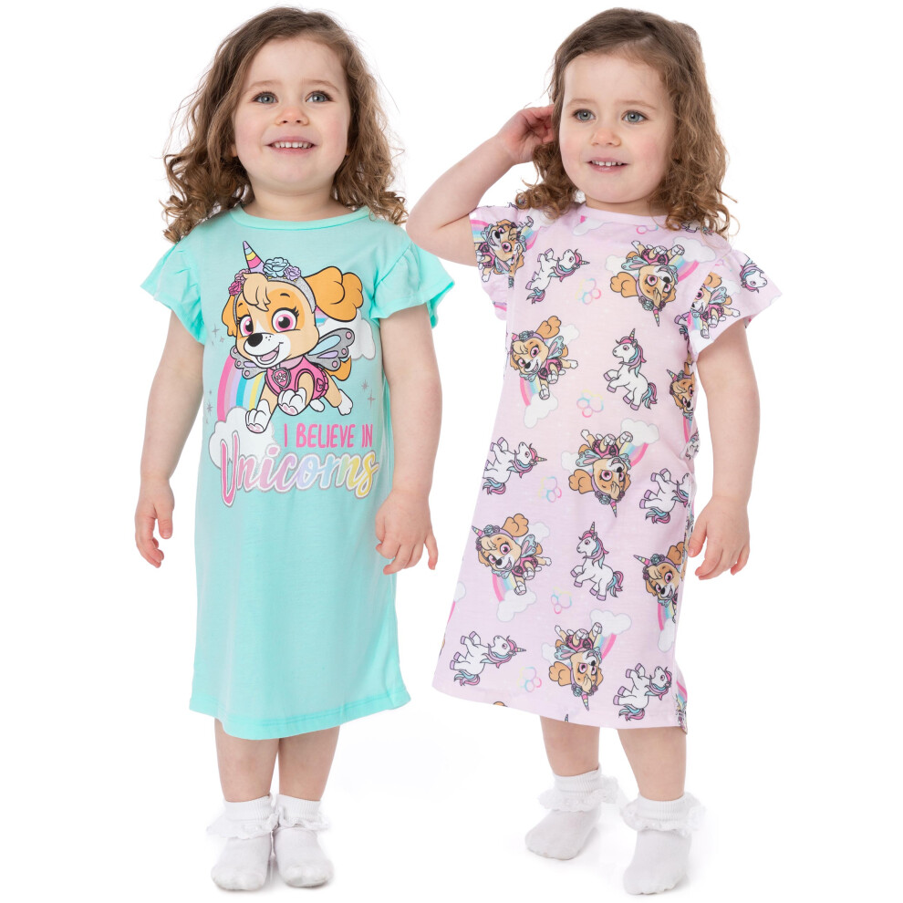 Paw Patrol (5-6 Years) Short Sleeve Nightdress (Girls Multicoloured)
