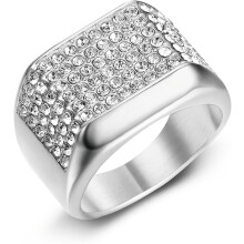 Men's Smooth Rectangle Wedding Ring Hip Hop Punk Style