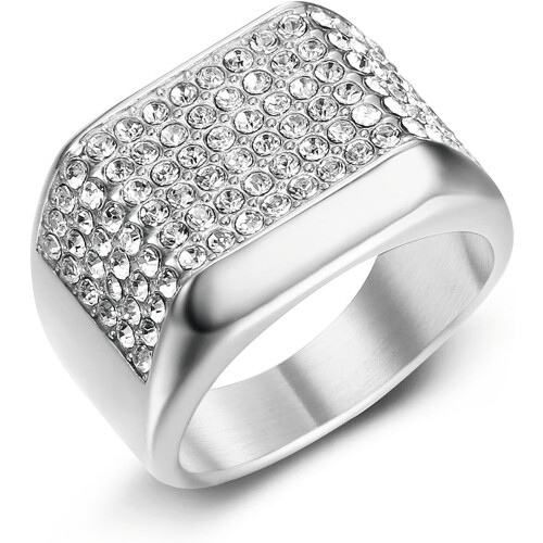 Men's Smooth Rectangle Wedding Ring Hip Hop Punk Style
