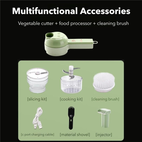 Electric Vegetable Chopper Set 4-in-1 Portable Wireless 1