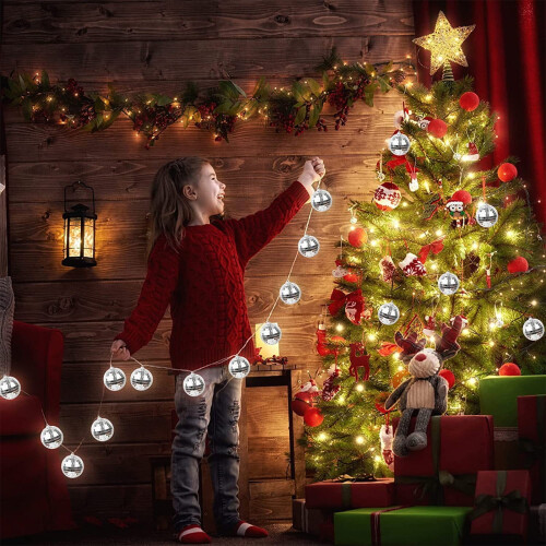 Reflective Silver Mirror Disco Ball Ornaments 24 pcs 1