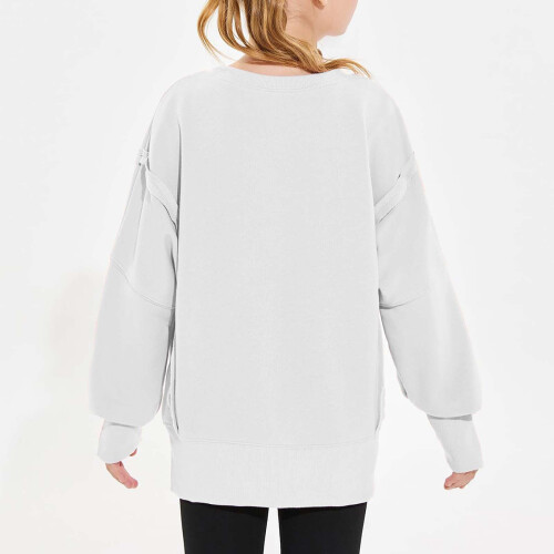 Girls Oversized Pullover Sweater Long Sleeve Drop Shoulder 2
