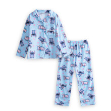 (8-9 Years) Disney Lilo & Stitch Long Sleeve Long Leg Pyjama Set (Girls Blue)