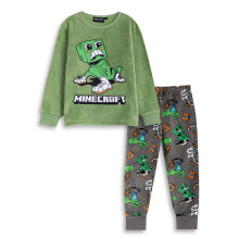 (7-8 Years) Minecraft Long Sleeve Long Leg Pyjama Set (Boys Green)