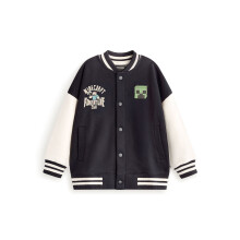 (10-11 Years) Minecraft Varsity Jacket (Boys Black)