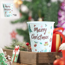 Christmas Paper Cups Disposable 10-Pack