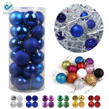 Christmas Ball Ornaments Blue Shatterproof 24 Pieces
