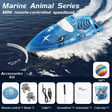Mini RC Boat for Kids with Lights and 360 Rotation