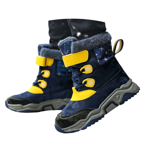 Boys Winter Boots Solid Color Thickened Snow Boots 2