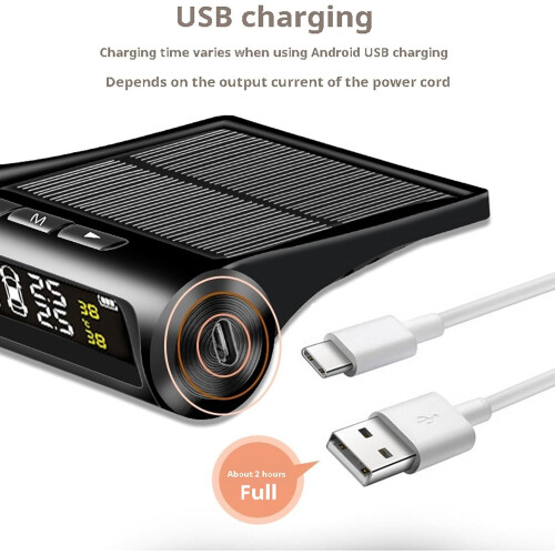 Solar-Powered RV Trailer TPMS 4 Sensors LCD Display 2
