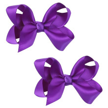 Satin Bow for Girls 3 Inch White 2 Pcs