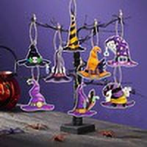 Halloween Ornaments Witch Hat Pendants 24 Pcs 1