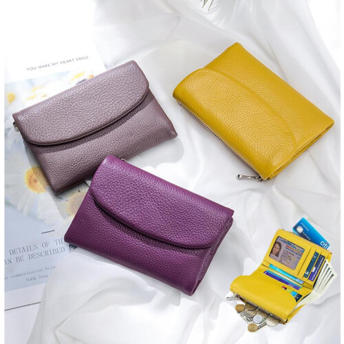 Pebble Real Leather Wallet Unisex Soft Small RFID Waterproof 1