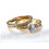 Yellow Gold Plated CZ Wedding Ring Set 1 Carat 5