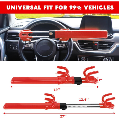 Steering Wheel Lock Anti-Theft Device with 2 Keys 1