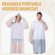 Raincoat 2 Pack Rain Ponchos for Men Women Adults Reusable Portable Rain Coat Waterproof with Elastic Sleeves