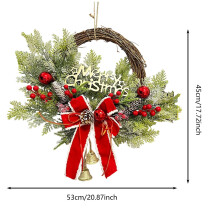 Red Cardinal Christmas Wreath Indoor Outdoor with Red
