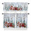 Red Truck Kitchen Curtains Set with Pine Tree Design 1