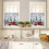 Red Truck Kitchen Curtains Set with Pine Tree Design 4