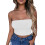 Asdoklhq Women's Solid Tube Top White M 2