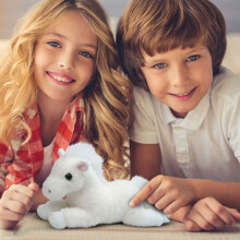 Soft White Horse Plush Toy 13.8 inches Kawaii Hugging Design