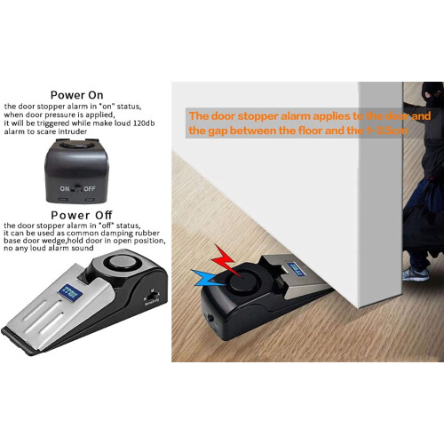 Door Stopper Security Alarm Portable 120dB 2 Pack 1