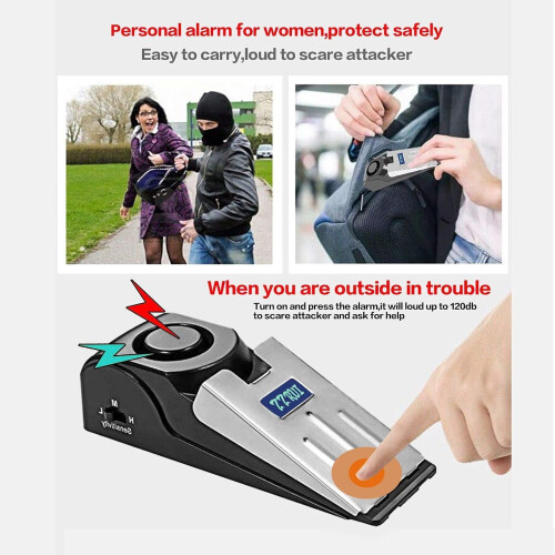Door Stopper Security Alarm Portable 120dB 2 Pack 2