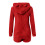 Women's Red Hooded Onesie Polyester 2XL 6